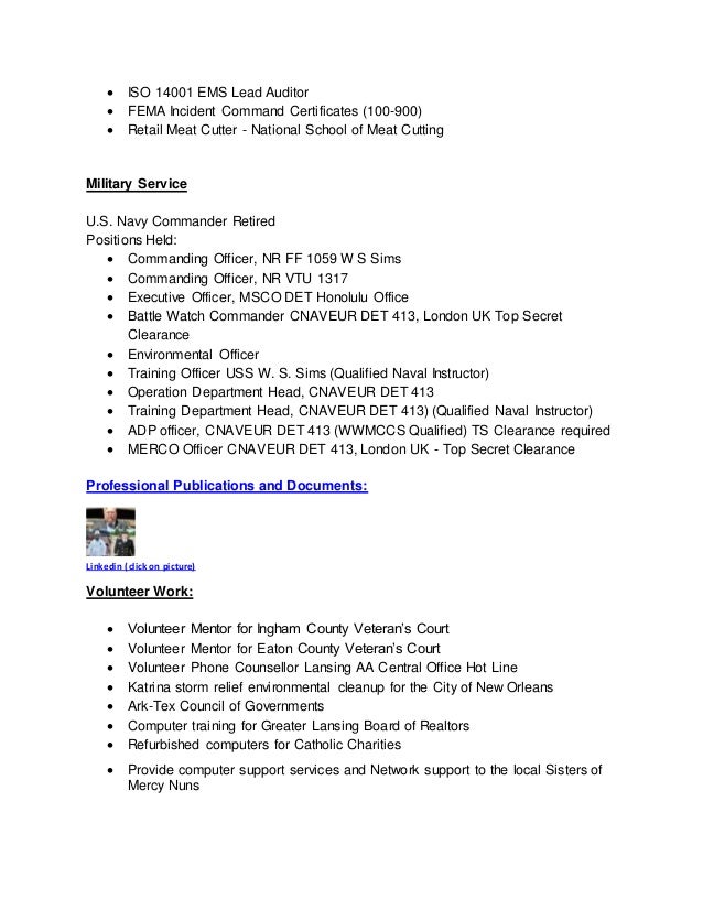 District commander resume
