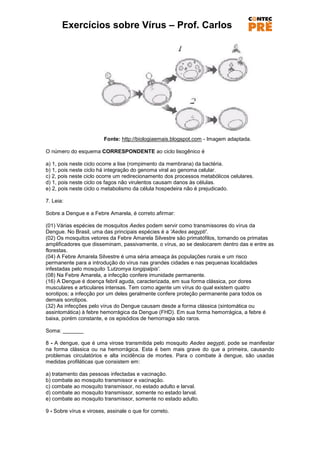 Exercícios sobre Vírus – Prof. Carlos




                         Fonte: http://biologiaemais.blogspot.com - Imagem adapt...