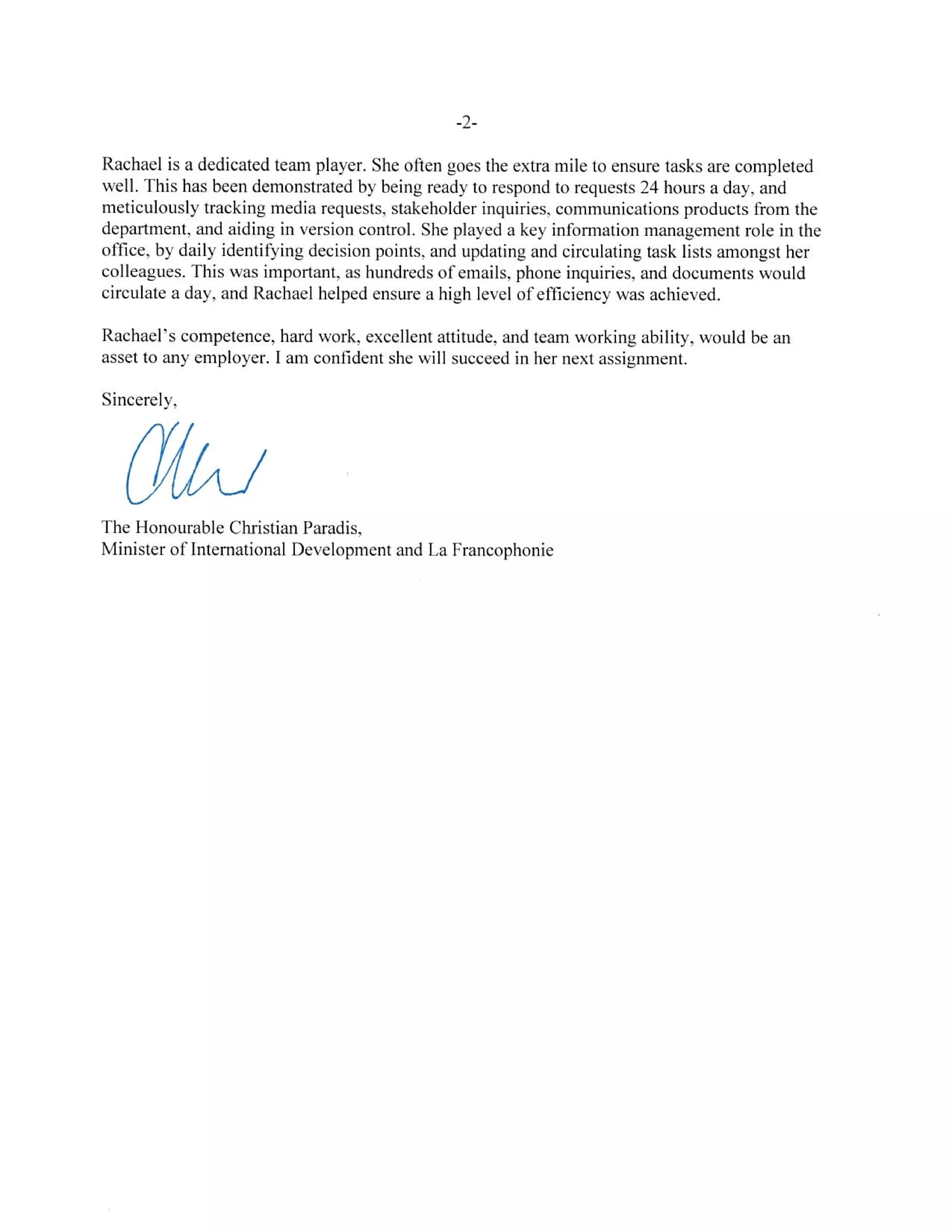 Letter of Recommendation - Development | PDF