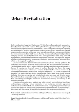 Urban Revitalization Remaking cities in a changing world 1st Edition ...