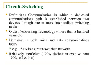 Network Layer and circuit Switching, introduction | PPT