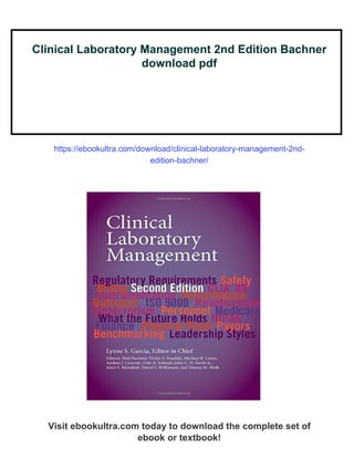 Clinical Laboratory Management 2nd Edition Bachner | PDF