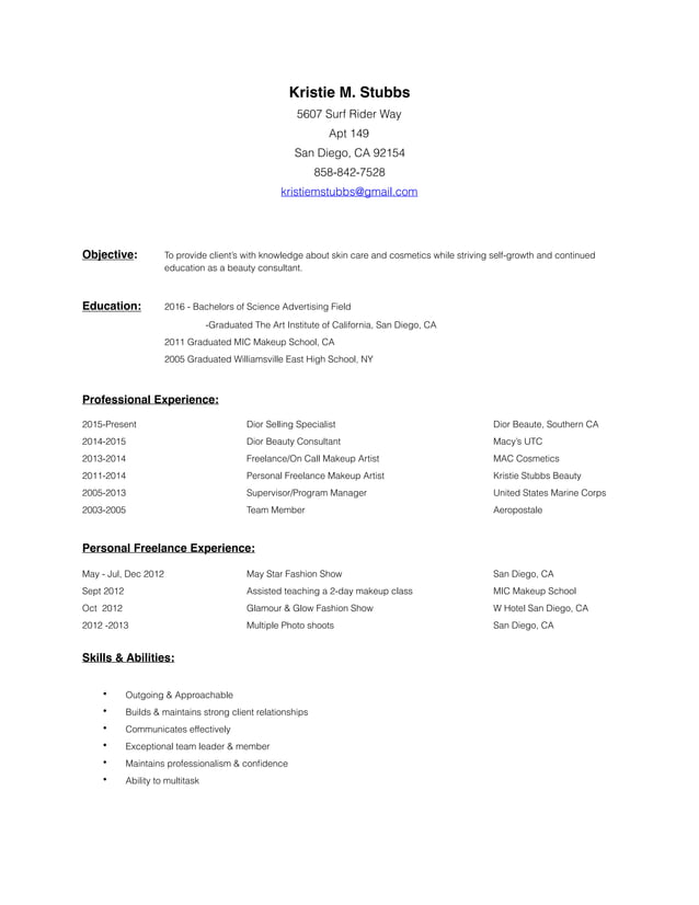 2016 MUA Resume PDF - 2016 MUA Resume 1 638 