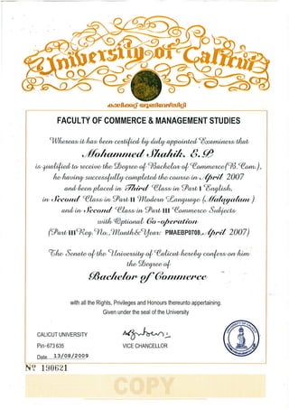 1 - Bachelor Degree Certificate | PDF