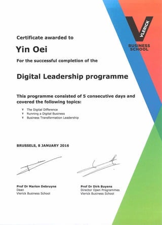Certificate Digital Leadership