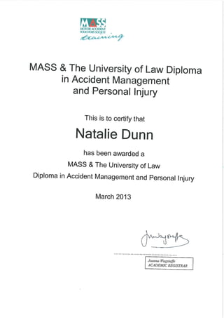 Mass Certificate