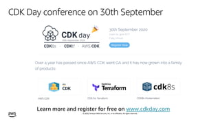 © 2020, Amazon Web Services, Inc. or its affiliates. All rights reserved.
CDK Day conference on 30th September
www.cdkday....