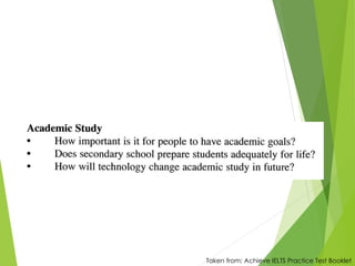 Taken from: Achieve IELTS Practice Test Booklet
 