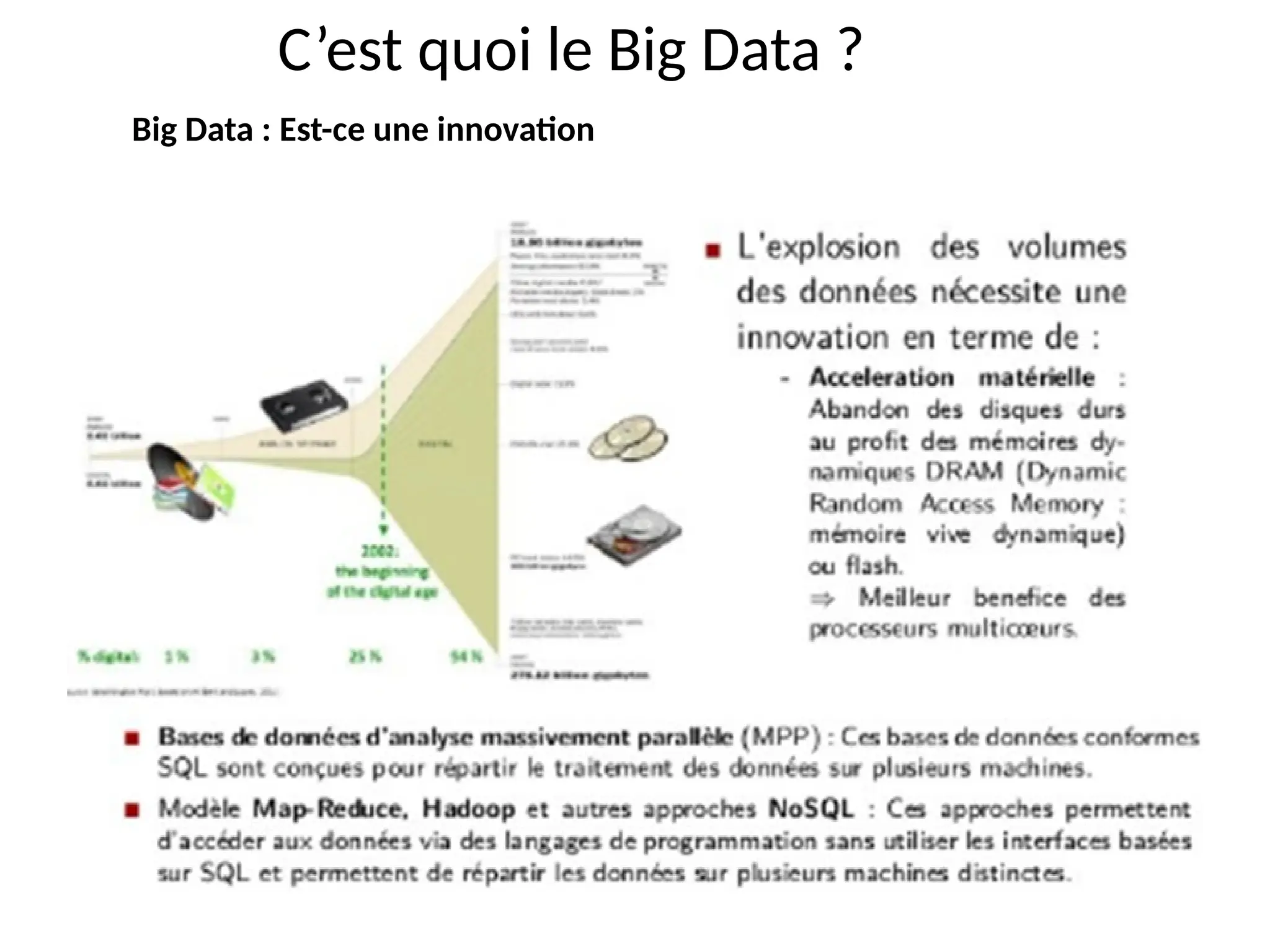 Big Data : Est-ce une innovation
C’est quoi le Big Data ?
 