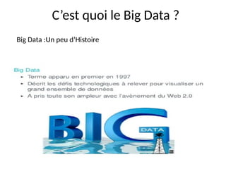 Big Data :Un peu d’Histoire
C’est quoi le Big Data ?
 