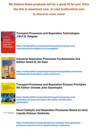 Separation Processes in Biotechnology First Edition Asenjo | PDF