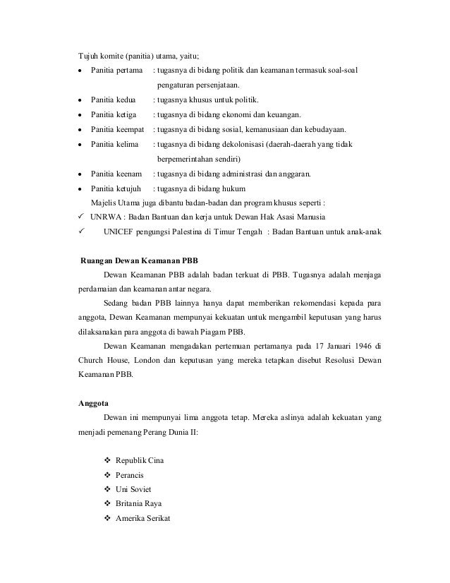 Badan Pbb Yang Memiliki Lima Negara Anggota Tetap Adalah Nasi