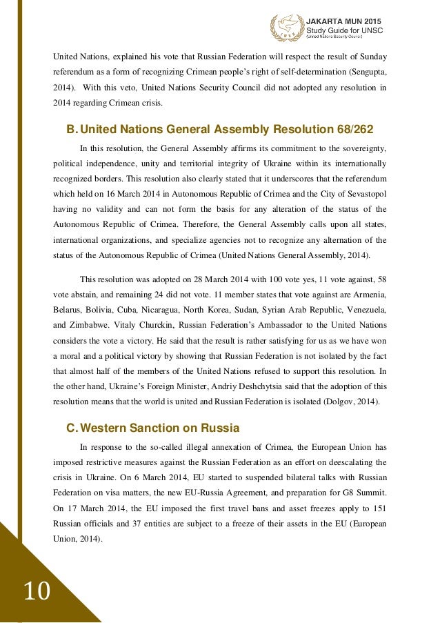 Jakarta MUN 2015 UN Security Council Study Guide