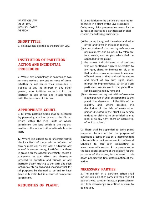 786786 consolidated partition law