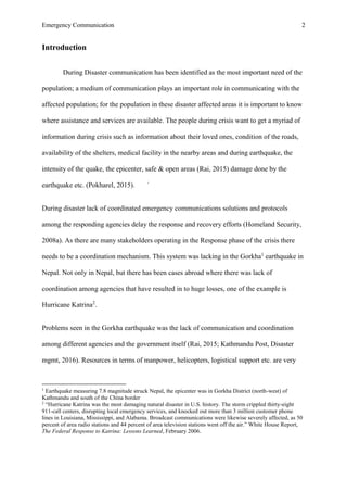 Emergency Communication | PDF