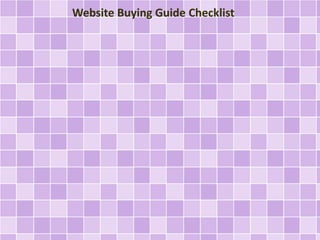 Website Buying Guide Checklist
 