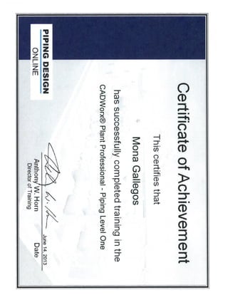 Cadworx Plant Certificate (Level One)