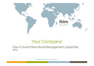 Linking professionals to success
Course binders covers to be printed
Your Company!
How to build Intercultural Management capacities
2015
Presented by Martina Pulver, martina@itim.org
 