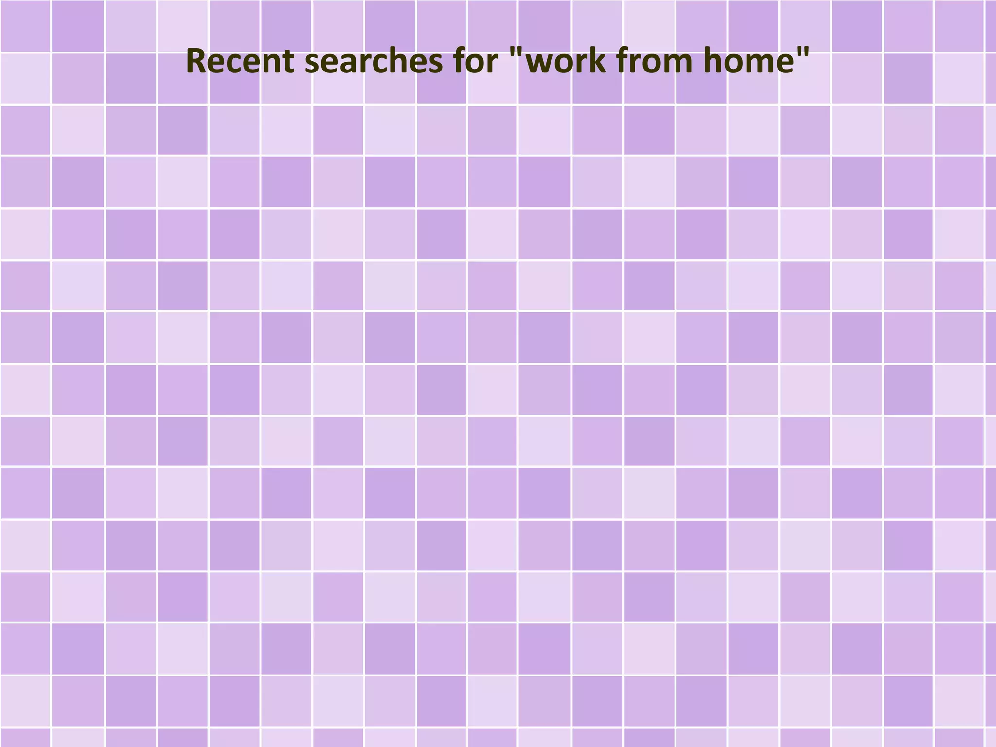 Recent searches for "work from home" 
 