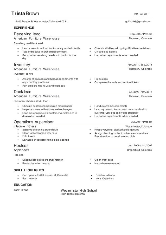 Brown Trista Resume