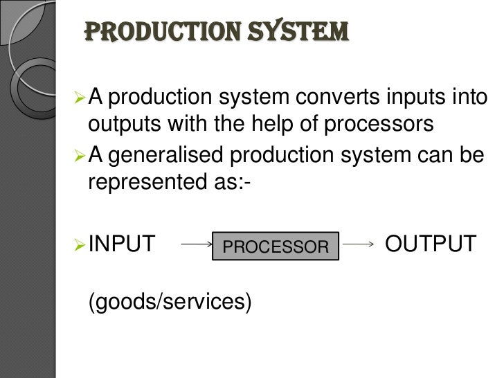 types of production system