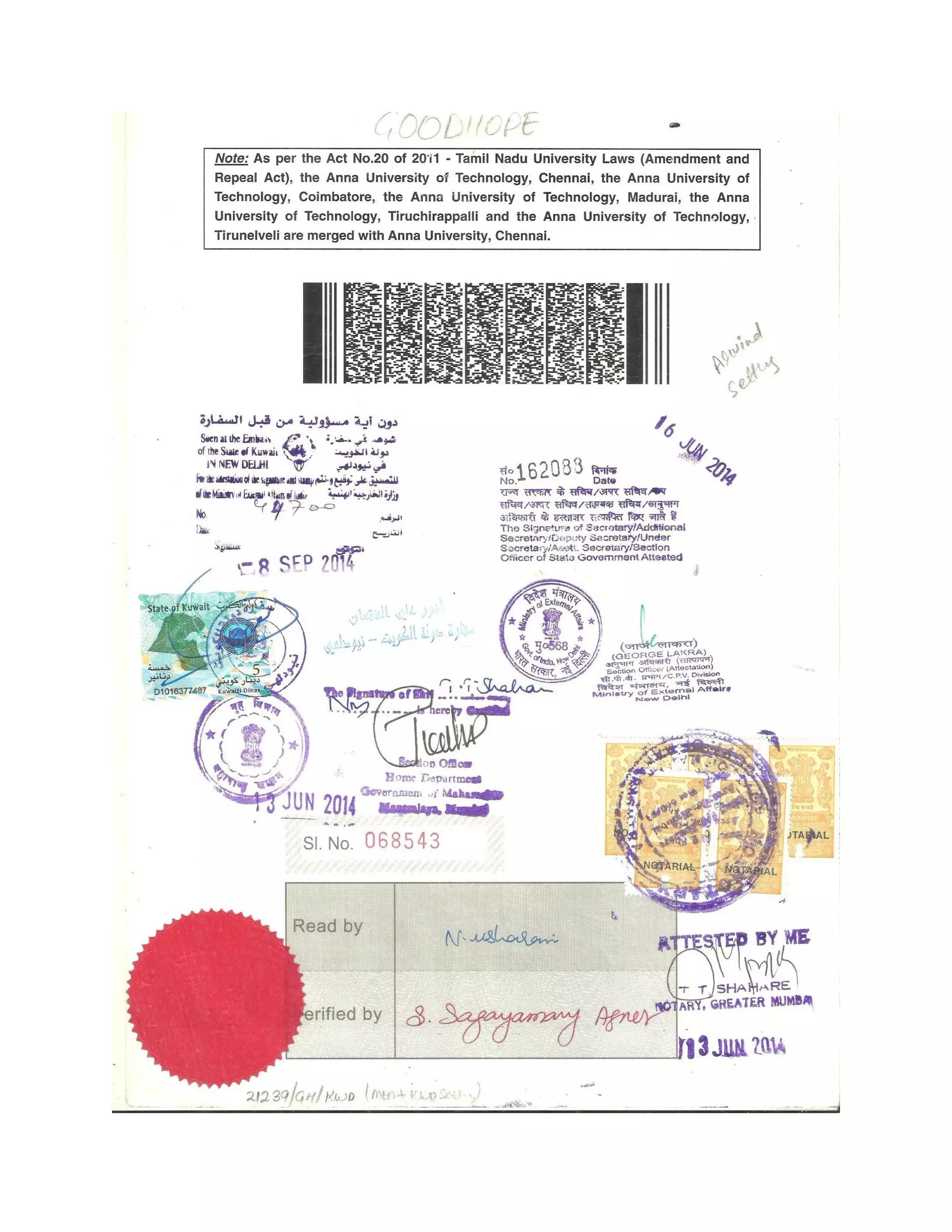 Degree certificate embassy attestation | PDF