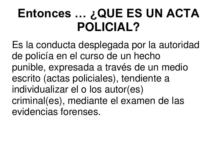 Resultado de imagen para ACTAS POLICIALES