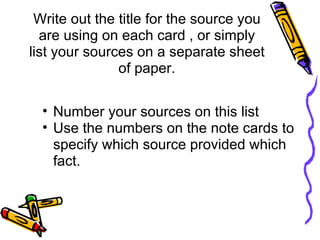 Research Paper Note Cards | PPT