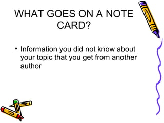 Research Paper Note Cards
