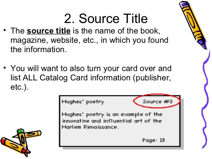 how to write source cards for a research paper