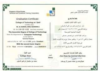 Diploma degree certificate