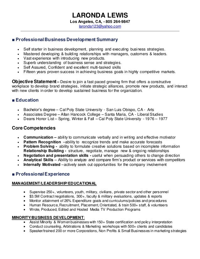 business development resumes