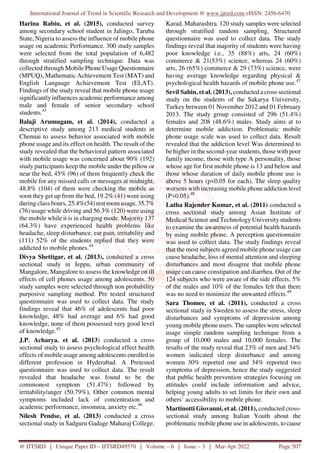 Nomophobia and its impact on health and mind - A structured review - Nomophobia Effects On Mental Health