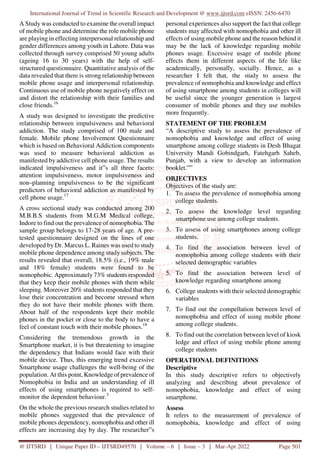 The effect of emotion regulation strategies on nomophobia in college ...