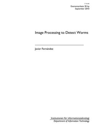IT 10 045
Examensarbete 30 hp
September 2010
Image Processing to Detect Worms
Javier Fernández
Institutionen för informationsteknologi
Department of Information Technology
 