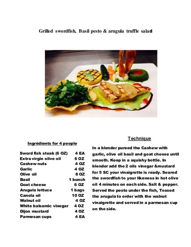 Grilled Swordfish Basil Pesto Arugula Truffle Salad Ingre Nts For 4 People Sword Fish Steak Grilled Swordfish Basil Pesto Arugula Truffle Salad Ingre Nts For 4 People Sword Fish Steak