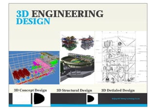 3D ENGINEERING
DESIGN
3D Concept Design 3D Structural Design 3D Detialed Design
Beijing HOT Mining Technology Co Ltd
 