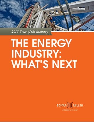 2015 State of the Industry
THE ENERGY
INDUSTRY:
WHAT’S NEXT
 