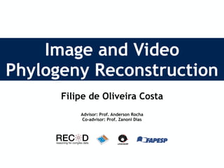 Image and Video
Phylogeny Reconstruction
Filipe de Oliveira Costa
Advisor: Prof. Anderson Rocha
Co-advisor: Prof. Zanoni Dias
 