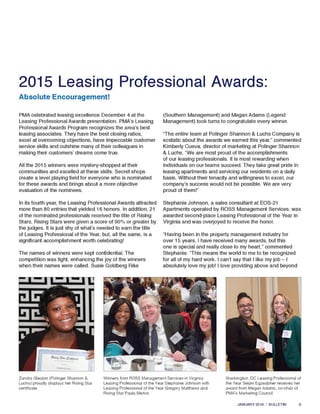 2015 PMA Leasing Professional Award