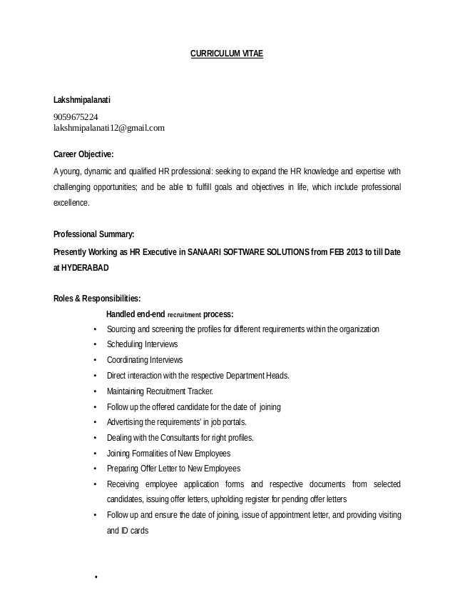 Lakshmi HR Resume