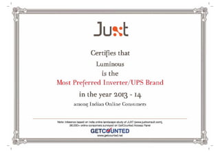 juxt india online_2013-14_ most preferred inverter ups brand