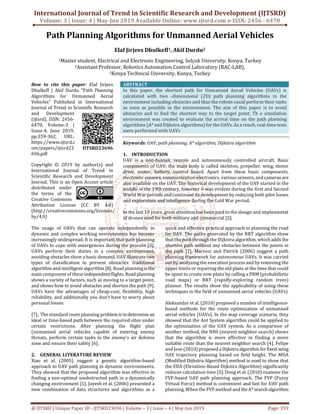 Path Planning Algorithms for Unmanned Aerial Vehicles | PDF