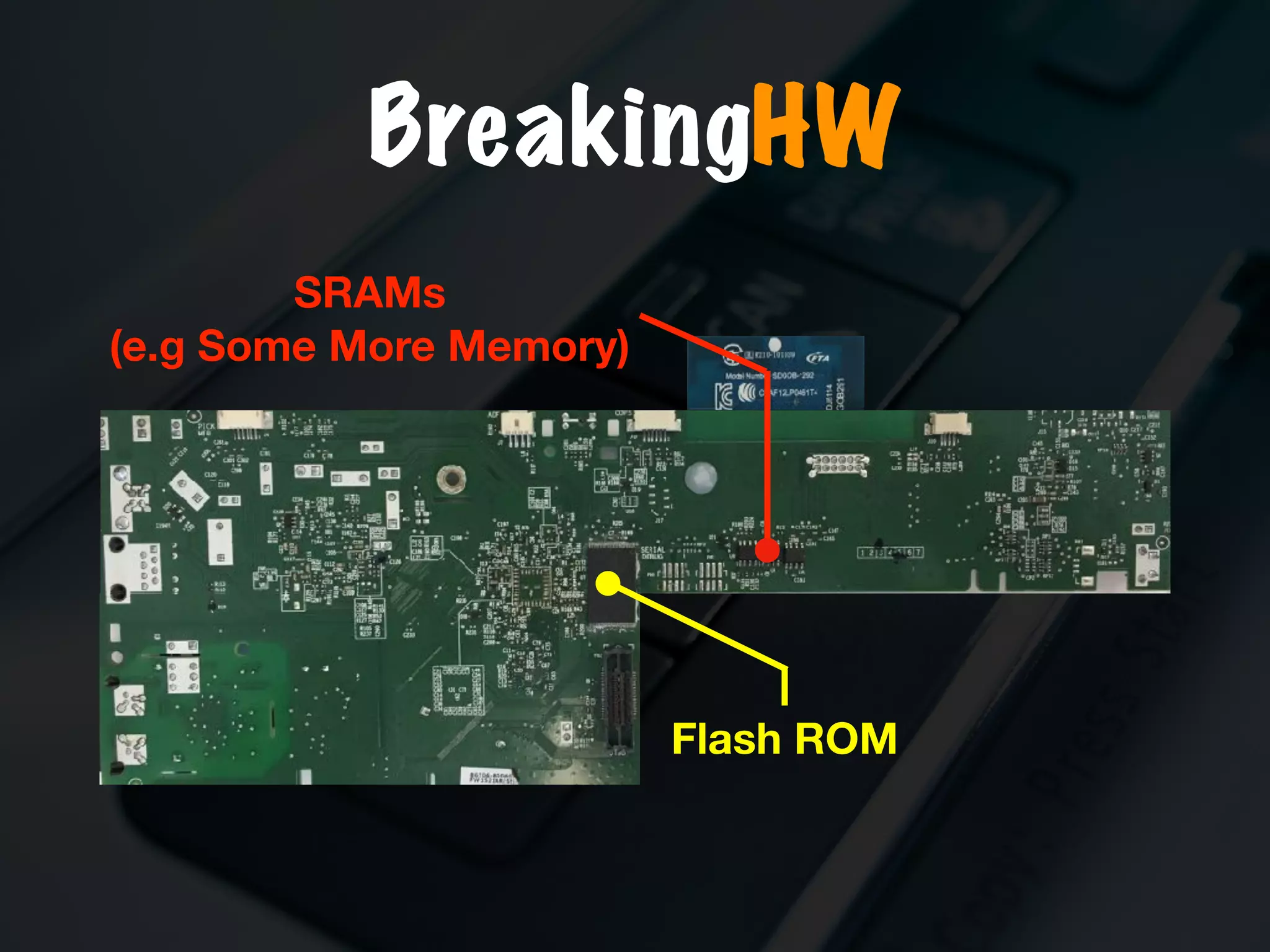 BreakingHW
Flash ROM
SRAMs
(e.g Some More Memory)
 