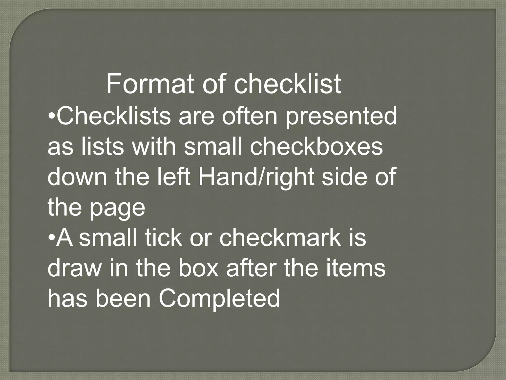 Checklist | PPTX | Educational Assessment | Education