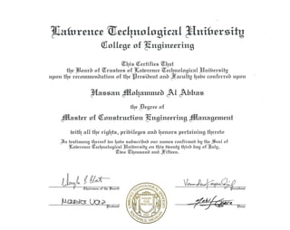 Master Degree(Diploma)