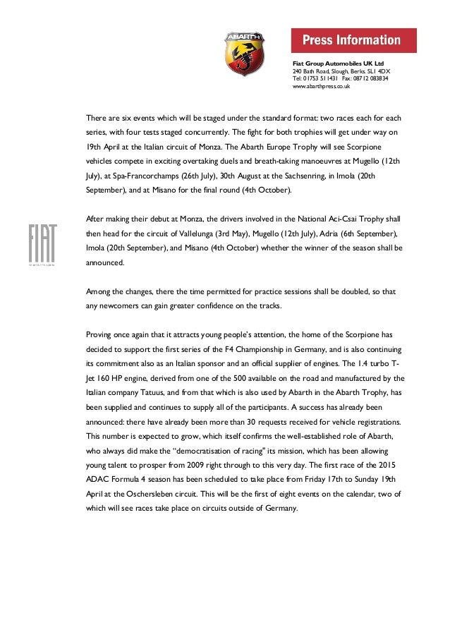 standard press release format