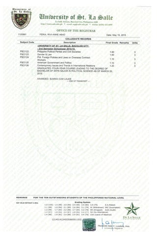 Transcript of Records