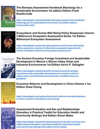 Sustainable Urban Development Volume 3 A toolkit for assessment 1st ...