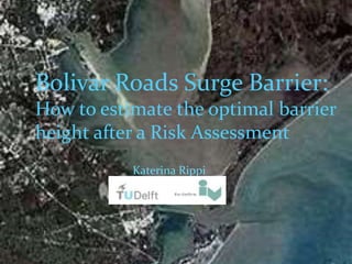 Bolivar Roads Surge Barrier:
How to estimate the optimal barrier
height after a Risk Assessment
1
Katerina Rippi
 